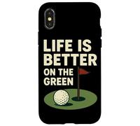 Life is Better on The Green Golf Humour Coque pour iPhone X/XS