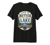 Life is Better on The Lake Lakecore Cabincore Canoë T-Shirt Haut de Gamme