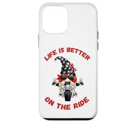 Life is Better on The Ride Cute Oldschool Biker Kids GNOME Coque pour iPhone 12 Mini