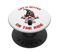 Life is Better on The Ride Cute Oldschool Biker Kids GNOME PopSockets PopGrip Adhésif