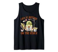 Life is Better on The River Fisherman GNOME Loves Fishing Débardeur