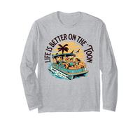Life is Better on The Toon Pontoon Boat Summer Manche Longue
