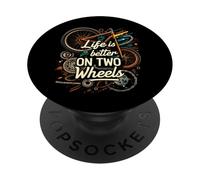 Life is Better on Two Wheels Bicycle Cycling Bike Rider PopSockets PopGrip Adhésif