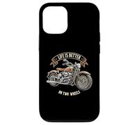 Life is Better on Two Wheels Classic Motorcycle Biker Coque pour iPhone 12/12 Pro