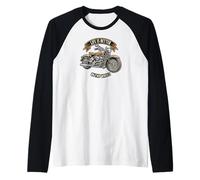 Life is Better on Two Wheels Classic Motorcycle Biker Manche Raglan