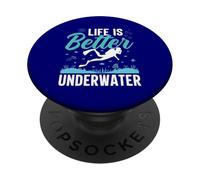 Life is Better Under Water Plongée sous-Marine Amateur de l'océan PopSockets PopGrip Adhésif