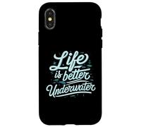 Life is Better Underwater Scuba Diving Ocean Sea Coque pour iPhone X/XS