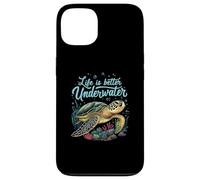 Life is Better Underwater Sea Turtle Oceans Lover Diving Coque pour iPhone 13
