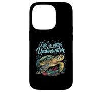 Life is Better Underwater Sea Turtle Oceans Lover Diving Coque pour iPhone 14 Pro