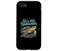 Life is Better Underwater Sea Turtle Oceans Lover Diving Coque pour iPhone SE (2020) / 7/8