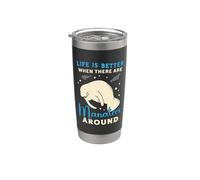 Life Is Better When There Are Lamantins Animaux marins Dugong Gobelet isotherme en acier inoxydable double paroi