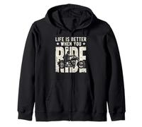 Life is Better When You Ride Biker Funny Dad Mens Motorcycle Sweat à Capuche
