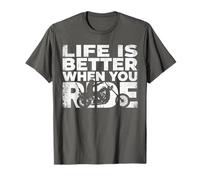 Life is Better When You Ride Biker Funny Dad Mens Motorcycle T-Shirt