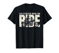 Life is Better When You Ride Biker Funny Dad Mens Motorcycle T-Shirt