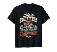 Life is Better with a Carburetor: Car Mechanic Vintage T-Shirt Graphique avec Valeur