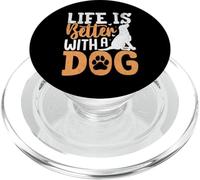 Life is Better with a Dog Cute Pet Lover Design PopSockets PopGrip pour MagSafe