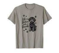 Life is Better with a Doodle Mélange de Caniche Labrador Noir T-Shirt