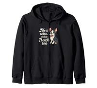 Life is Better with a Frenchton Cute Dog Lover Pet Humour Sweat à Capuche