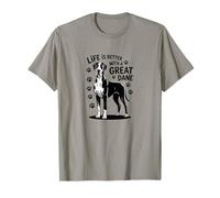Life is Better with A Great Dane, Grand Chien Noir et Blanc T-Shirt