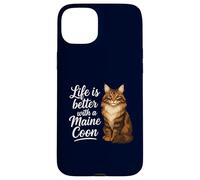 Life is Better with A Maine Coon Cat Mom Dad Chat à Poils Longs Coque pour iPhone 15 Plus