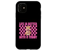 Life is Better with A Tabby Chat Girl Cat Mom Coquette Coque pour iPhone 11