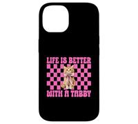 Life is Better with A Tabby Chat Girl Cat Mom Coquette Coque pour iPhone 14