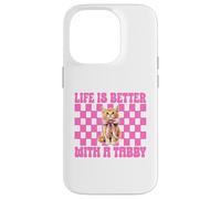 Life is Better with A Tabby Chat Girl Cat Mom Coquette Coque pour iPhone 14 Pro