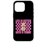 Life is Better with A Tabby Chat Girl Cat Mom Coquette Coque pour iPhone 16 Pro