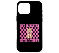 Life is Better with A Tabby Chat Girl Cat Mom Coquette Coque pour iPhone 16 Pro Max