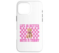 Life is Better with A Tabby Chat Girl Cat Mom Coquette Coque pour iPhone 16 Pro Max