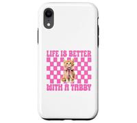 Life is Better with A Tabby Chat Girl Cat Mom Coquette Coque pour iPhone XR