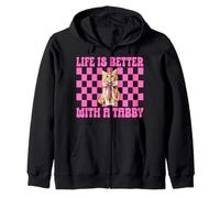 Life is Better with A Tabby Chat Girl Cat Mom Coquette Sweat à Capuche