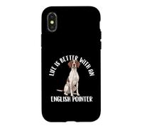 Life is Better with an English Pointer Chien de Chasse Coque pour iPhone X/XS