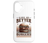 Life is Better with Burgers - Fast-Food Barbecue Grillade Coque pour iPhone 16