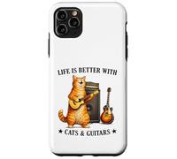 Life is Better with Cats and Guitars Funny Guitarist Music Coque pour iPhone 11 Pro Max