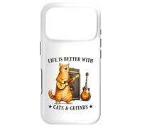Life is Better with Cats and Guitars Funny Guitarist Music Coque pour iPhone 17 Pro