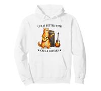 Life is Better with Cats and Guitars Funny Guitarist Music Sweat à Capuche