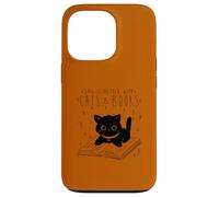 Life is Better with Cats & Books Lover Book Nerd Bibrarian Coque pour iPhone 13 Pro