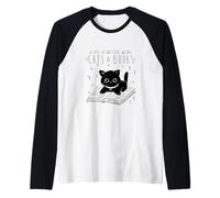 Life is Better with Cats & Books Lover Book Nerd Bibrarian Manche Raglan