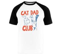 Life is Better with Cats Father's T-Shirt Unisexe Baseball Blanc Manches Longues Unisex Baseball Tee White Long Sleeve T-Shirt