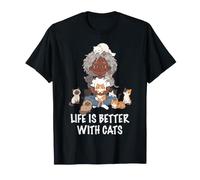 Life is Better with Cats Lover Femme Fille Chat Maman T-Shirt