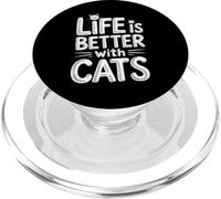 Life is Better with Cats PopSockets PopGrip pour MagSafe