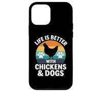 Life is Better with Chickens & Dogs Femmes Filles Agriculteur Coque pour iPhone 12 Mini