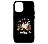 Life is Better with Chickens Farm Rooster Hen Chick Coque pour iPhone 12/12 Pro