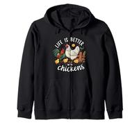Life is Better with Chickens Farm Rooster Hen Chick Sweat à Capuche