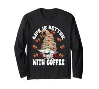 Life is Better with Coffee Cup Graphic I Love Coffee GNOME Manche Longue