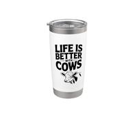 Life Is Better With Cows Funny Farm-Animal Lover Gobelet isotherme en acier inoxydable double paroi