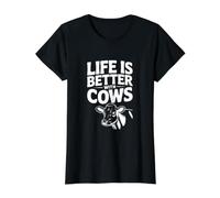 Life is Better with Cows Funny Farm-Animal Lover T-Shirt Graphique avec Valeur
