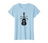 Life is Better with Guitar - Cadeau pour Amateur de Musique T-Shirt, Femme, Bleu Céleste, 3XL
