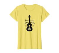 Life is Better with Guitar - Cadeau pour Amateur de Musique T-Shirt, Femme, Citron, S